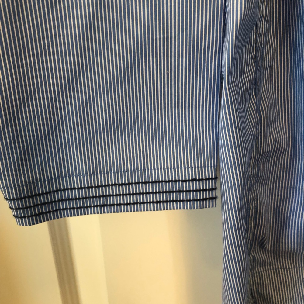 Lands End Blue & White Cotton Blouse - Picture 3 of 5